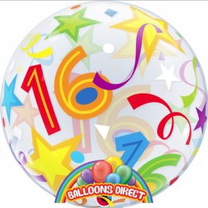 16th birthday 22" shapes bubble balloon from balloons direct