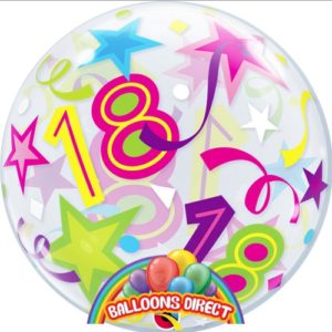 18th birthday 22" shapes bubble balloon from balloons direct