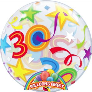 30th birthday 22" shapes bubble balloon from balloons direct