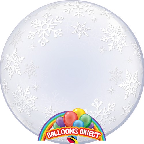 custom 22" snowflakes bubble balloon from balloons direct