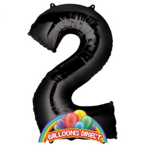 black number 2 large 34" foil balloon