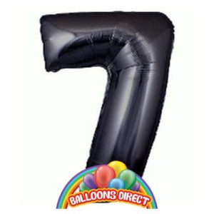 Number 7 Black Foil Balloon