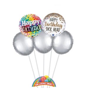 Our Happy birthday dickhead balloon bouquet from Balloonsdirect.ie