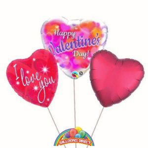 Our Standard Valentines balloon bouquet from balloons direct.ie