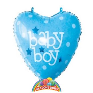 baby boy heart foil balloon
