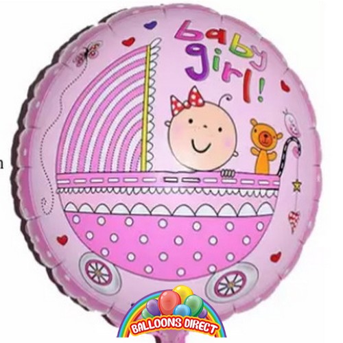 baby girl stroller buggy foil balloon