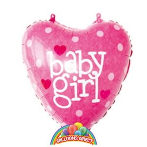 baby girl heart shaped balloon