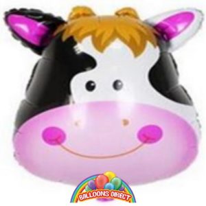 Pink Cow head foil balloon